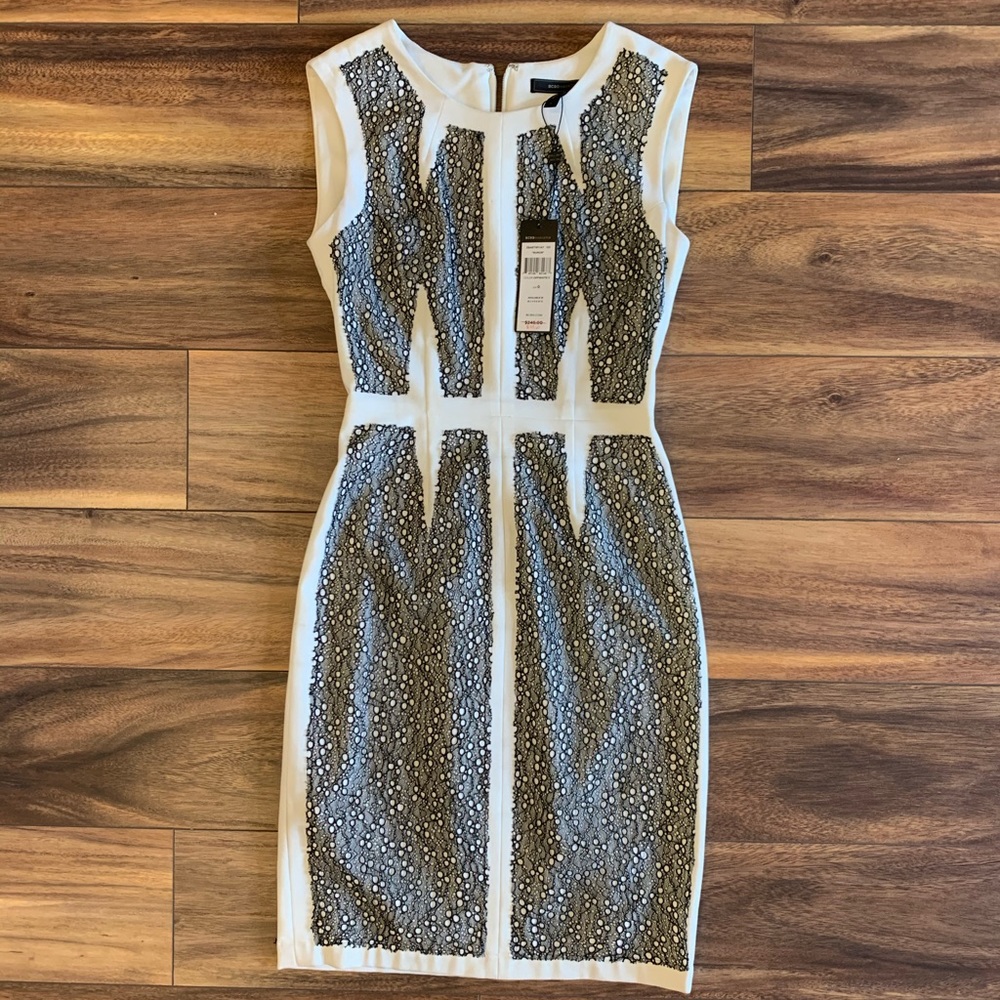 Black & off white BCBG MAX AZRIA lace dress